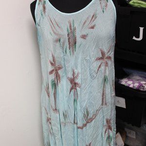 Ocean Breeze Aqua 100 rayon coverup Free Size Beach